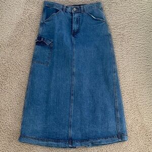 Brandy Melville Long Cargo Denim Skirt